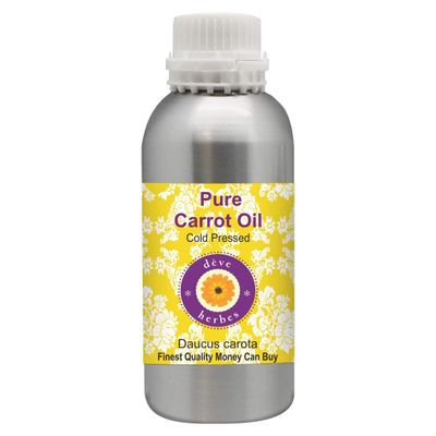 Deve Herbes Pure Carrot Oil (Daucus carota) Non-Sticky | Non-Greasy | for Skin, Hair, Massage & DIY Use 1250ml