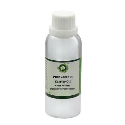 R V Essential Pure Coconut Carrier Oil 630ml (21oz)- Cocus Nucifera (100% Pure and Natural Cold Pressed)