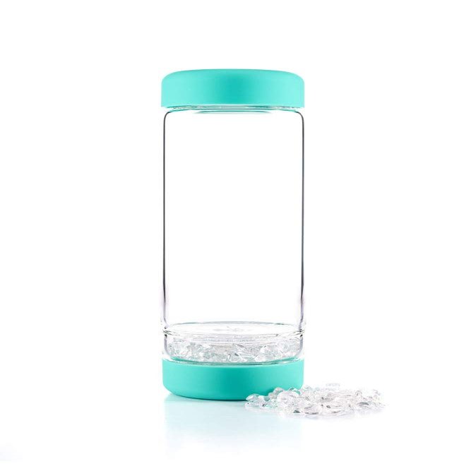 VitaJuwel inu! CRYSTAL ocean blue | The Original DIY Crystal Water Bottle with Clear Quartz
