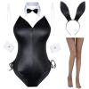 Womens Bunny Girl Sakurajima Mai Cosplay Costume One Piece Bodysuit Stockings Set - black - XXXXL view 1