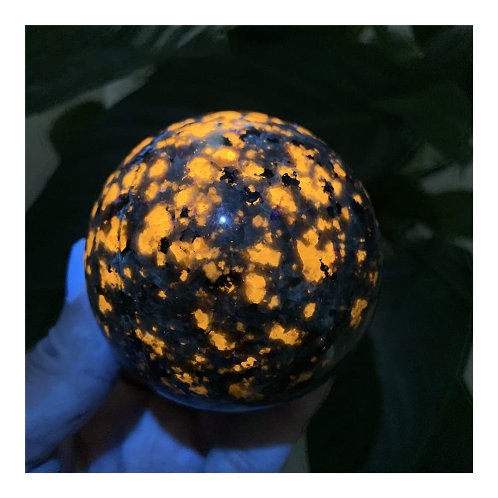 YELVQI Natural Crystals Quartz Yooperlite Sphere Ball Energy Reiki Stones Room Home Office Aquarium Decoration Accessories Gemstone healing crystal (Size : 7-7.5cm)