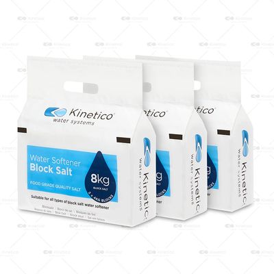 Kinetico Block Salt for Water Softeners - Genuine Kinetico Product - Delivers Superior Performance - 3 packs with 6 salt blocks in total