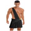 Miutii Mens Ancient Greek God Costume One Shoulder Ruffle Skirt Halloween Theme Party Cosplay Fancy Dress Black XXL view 1