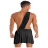 Miutii Mens Ancient Greek God Costume One Shoulder Ruffle Skirt Halloween Theme Party Cosplay Fancy Dress Black XXL view 2
