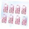 Mini Tote Candy Bag 12pcs Pink Paper Gift Bags with Handles view 2