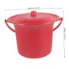 HAPINARY Portable Easy to Move and Non-Slip Design with Lid Red for Adults Plastic Spittoon Suitable for Home Use and Wedding Chamber Pot view 2