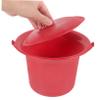 HAPINARY Portable Easy to Move and Non-Slip Design with Lid Red for Adults Plastic Spittoon Suitable for Home Use and Wedding Chamber Pot view 4