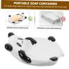Ceramic Panda Soap Dish White Self Draining Bathroom Holder view 2