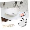 Ceramic Panda Soap Dish White Self Draining Bathroom Holder view 4