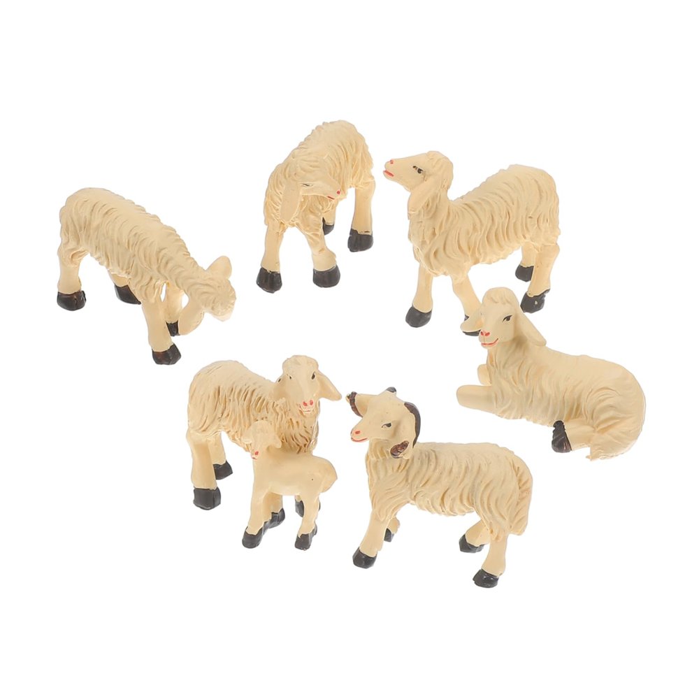 BESPORTBLE 6pcs Resin Sheep Garden Ornaments for Home Decor Miniature Sheep Outdoor Decoration Garden Miniature Supplies