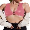 krtwrnt Womens Sparkly Festival Rave Outfits Sexy Concert Crop Top, 01-pink, Large view 1