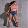 krtwrnt Womens Sparkly Festival Rave Outfits Sexy Concert Crop Top, 01-pink, Large view 2