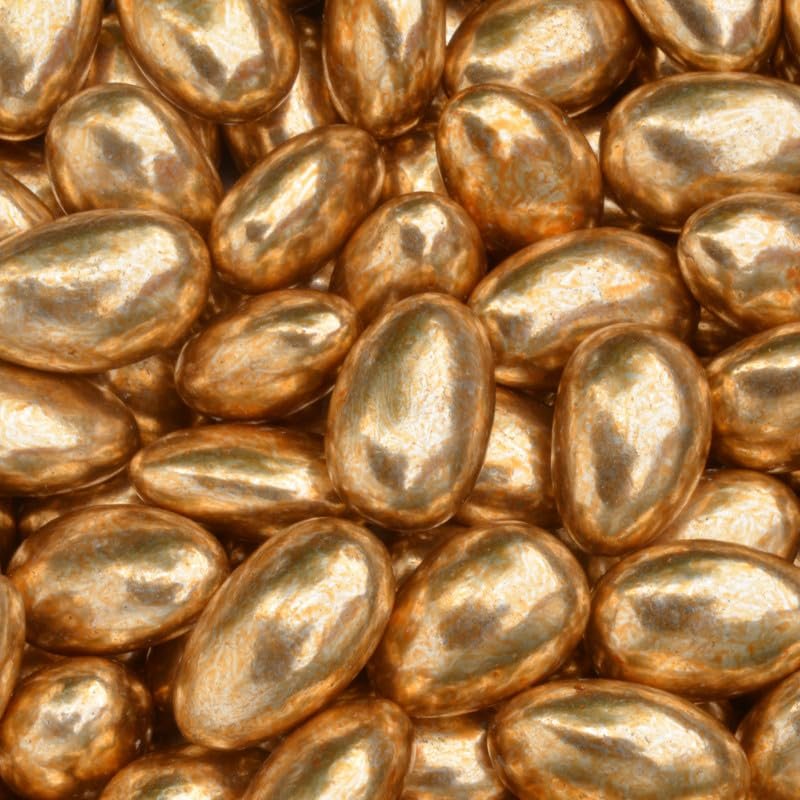 Luxury Italian Sugared Almonds - Multiple Colours Available - For Wedding Favours and Baby Showers - Pack of 100 Almonds, Antique Gold